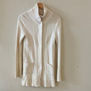 Athleta Long Cream Women's Cardigan Sweater Size XS